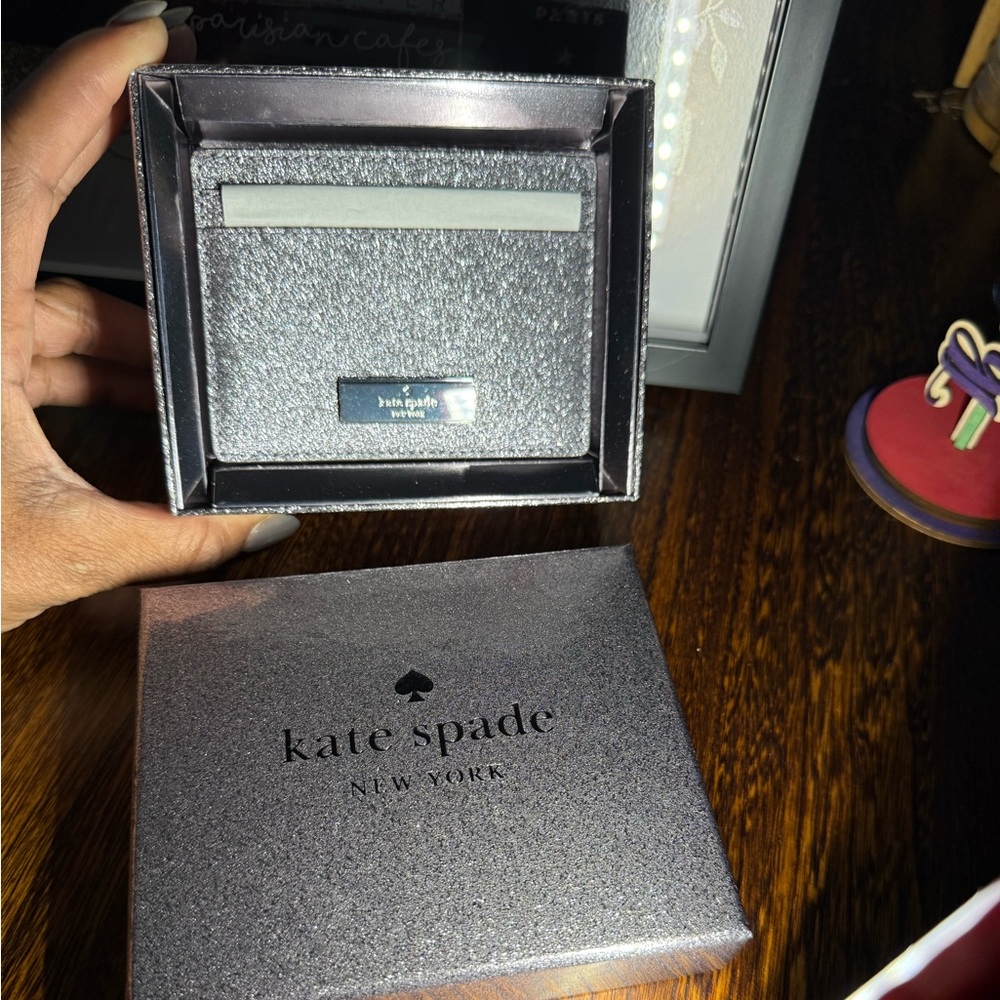kate spade metallic gray TV glitter jewelry box set